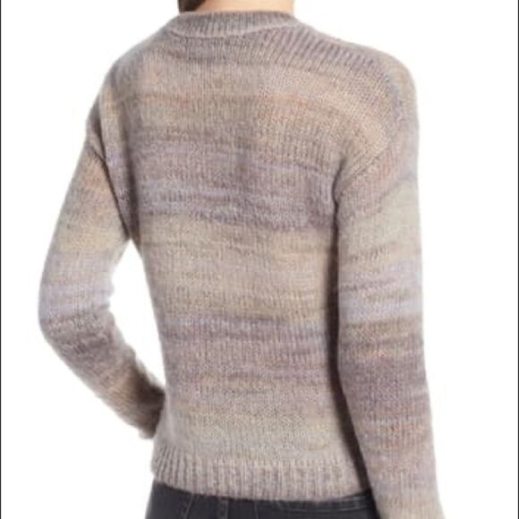 Something Navy Muted Striped Lavender Sweater - Picture 4 of 11